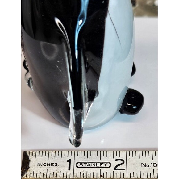 NIB Objets D'Art Solid Hand Blown Colored Glass Penguin Figurine 5" - Picture 10 of 10